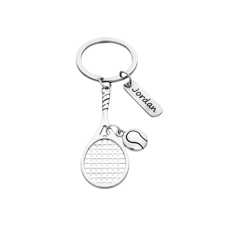 Personalized Tennis Racquet Keychain