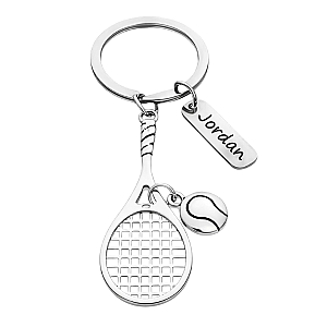 Personalized Tennis Racquet Keychain