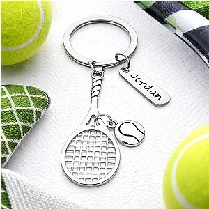 Personalized Tennis Racquet Keychain
