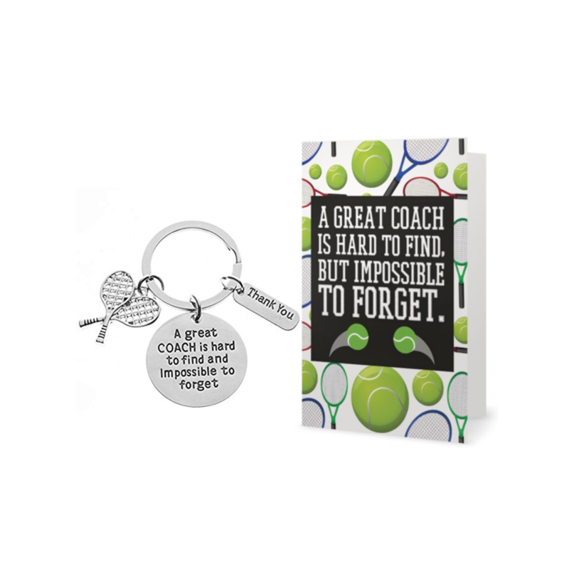 Tennis Coach Keychain & Card Set