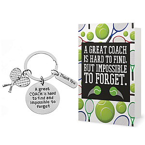 Tennis Coach Keychain & Card Set