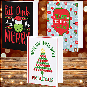 Pickleball Christmas Card - Deck The Halls with Pickleballs