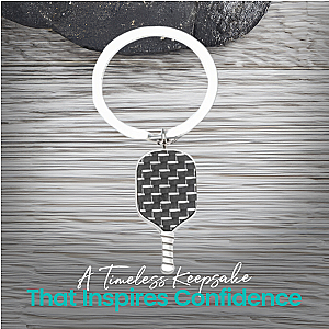 Pickleball Carbon Fiber Keychain