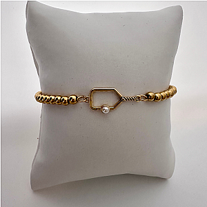 Pickleball Pearl Beaded Stretch Bracelet