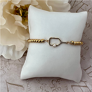 Pickleball Pearl Beaded Stretch Bracelet