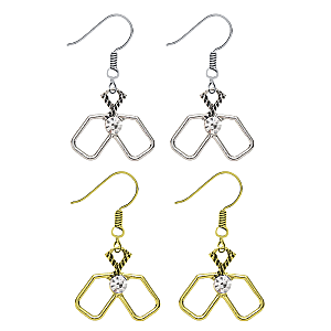 Upside Down Paddle Rhinestone Earrings