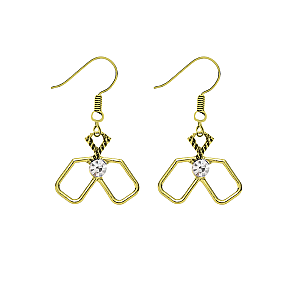 Upside Down Paddle Rhinestone Earrings