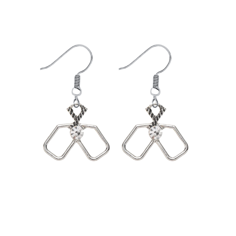Upside Down Paddle Rhinestone Earrings