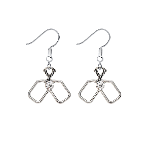 Upside Down Paddle Rhinestone Earrings