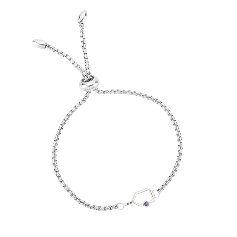 Pickleball Birthstone Adjustable Bracelet