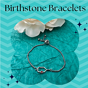 Pickleball Birthstone Adjustable Bracelet