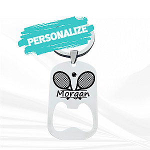 Personalized Tennis Bottle Opener Keychain