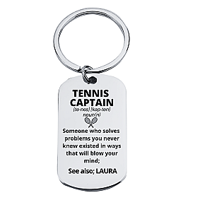 Personalized Tennis Captain Keychain