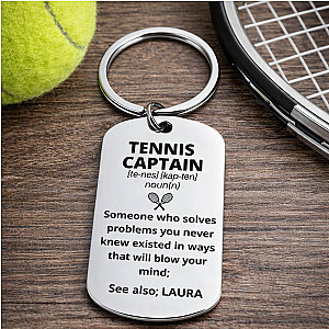 Personalized Tennis Captain Keychain