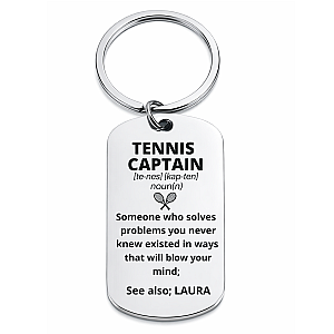 Personalized Tennis Captain Keychain