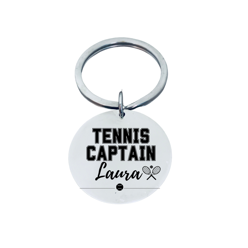 Personalized Tennis Captain Keychain