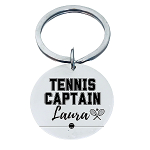 Personalized Tennis Captain Keychain