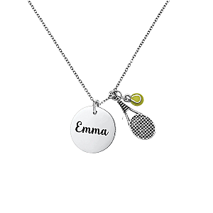 Personalized Tennis Racket Necklace