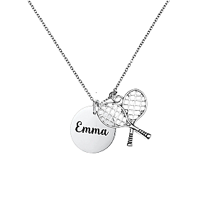 Personalized Tennis Racket Necklace