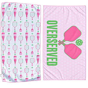 Pickleball Over Served Double-Sided Microfiber Towel