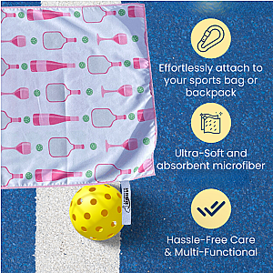 Pickleball Over Served Double-Sided Microfiber Towel