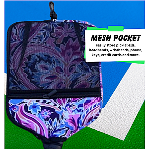 Pickleball Purple Floral Paddle Cover
