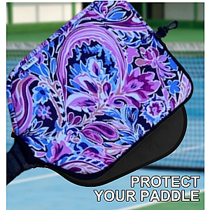 Pickleball Purple Floral Paddle Cover