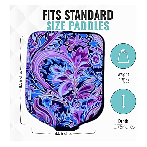 Pickleball Purple Floral Paddle Cover