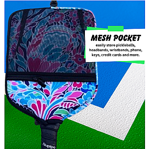 Pickleball Pink Floral Paddle Cover