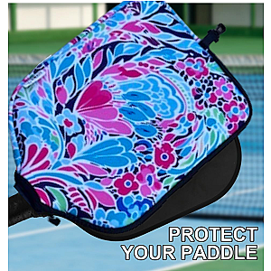 Pickleball Pink Floral Paddle Cover
