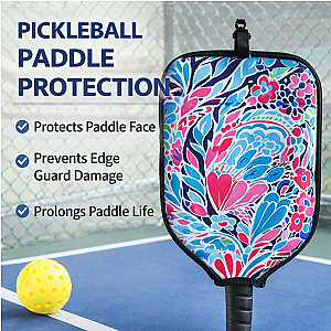 Pickleball Pink Floral Paddle Cover