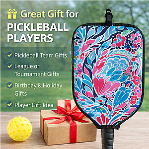 Pickleball Pink Floral Paddle Cover