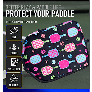 Pickleball Paddle Cover- Black