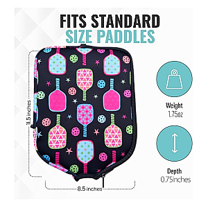 Pickleball Paddle Cover- Black