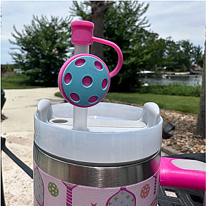 Pickleball 30oz Tumbler- Pink Multi Paddle
