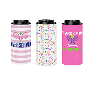 Tennis Slim Coozie - Can Holder Sleeve