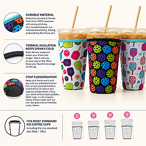 Pickleball Ice Coffee Sleeve