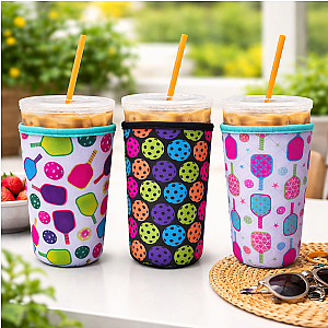Pickleball Ice Coffee Sleeve