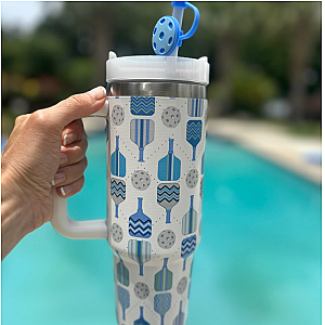 Blue Pickleball 30oz Tumbler