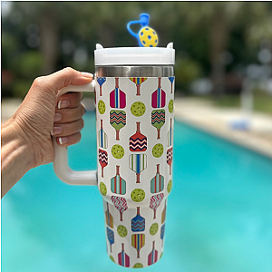 Pickleball 30oz Tumbler- Multi Paddle