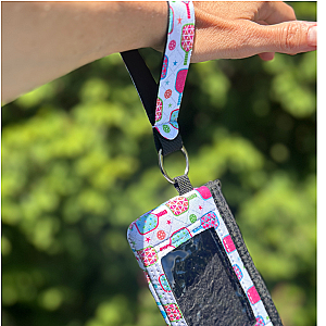 Pink Pickleball Credit Card Holder Zipper Wristlet