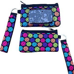 Pickleball Ball Credit Card Holder Zipper Wristlet