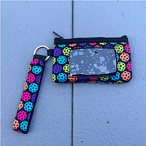 Pickleball Ball Credit Card Holder Zipper Wristlet