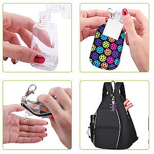 Pickleball Hand Sanitizer Clip On Keychain