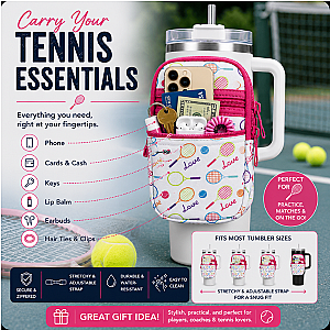 Tennis Water Bottle Pouch -Pink