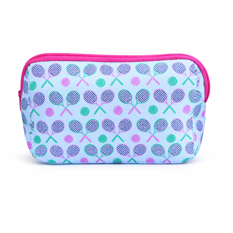 Tennis Racket Cosmetic Bag - Pink and Green