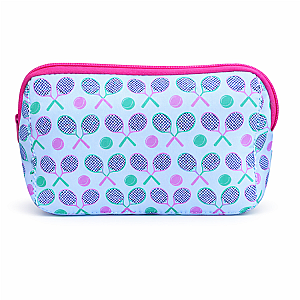 Tennis Racket Cosmetic Bag - Pink and Green