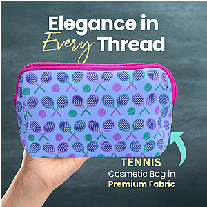 Tennis Racket Cosmetic Bag - Pink and Green