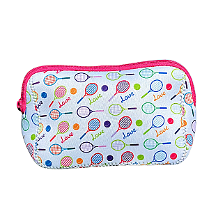 Pink Tennis Racket Cosmetic Bag