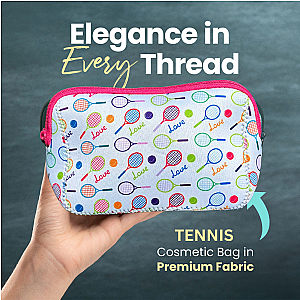 Pink Tennis Racket Cosmetic Bag
